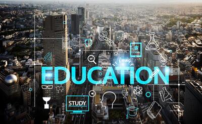 Modern education collage concept.
