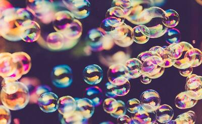 Colorful bubbles in the air