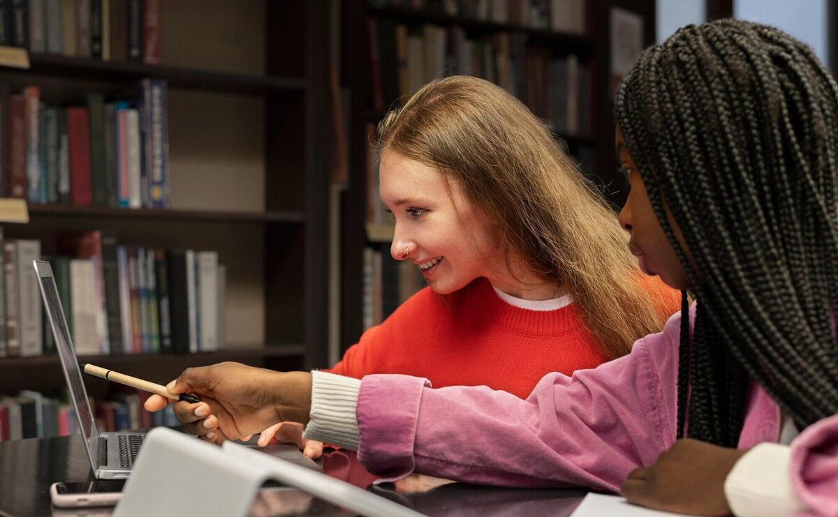 Friends learning in a study group