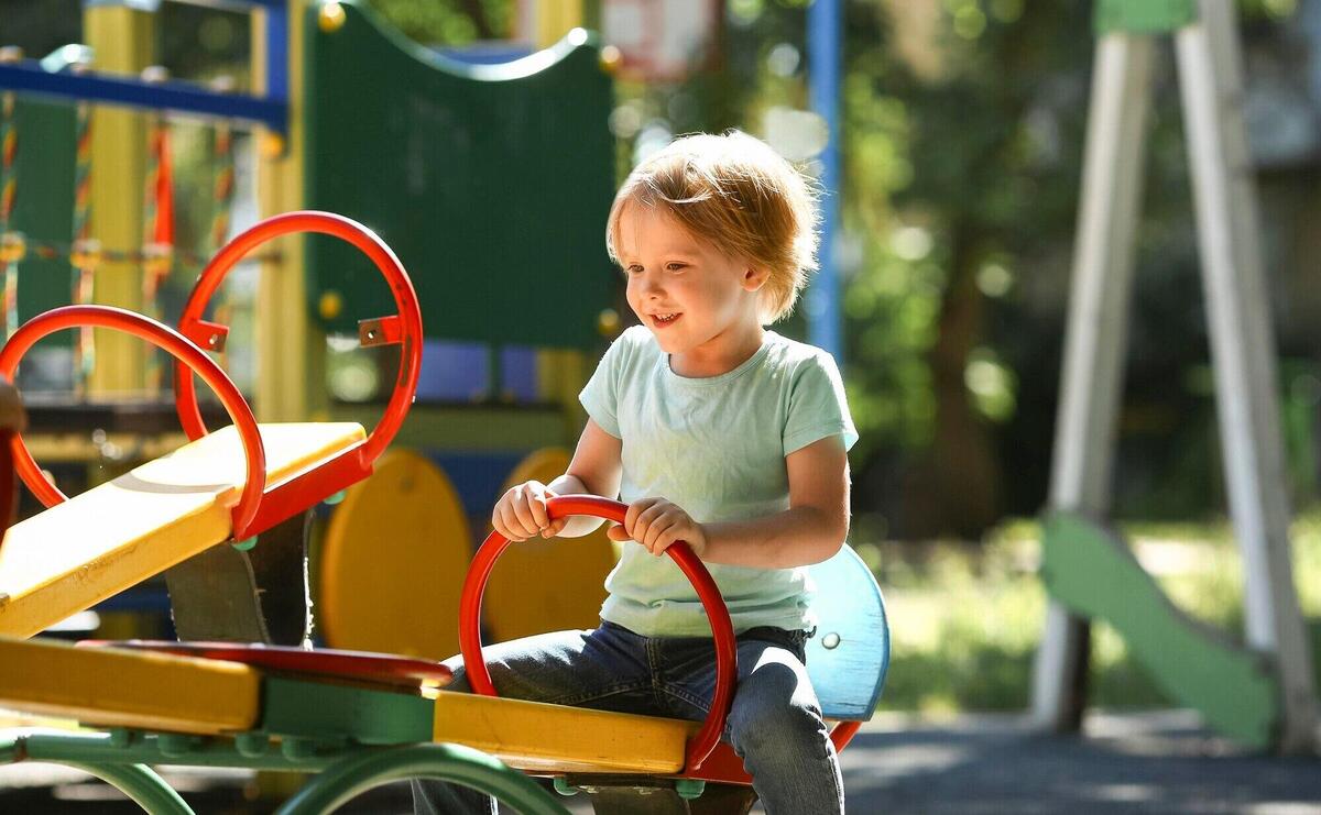 Cute boy playing in park