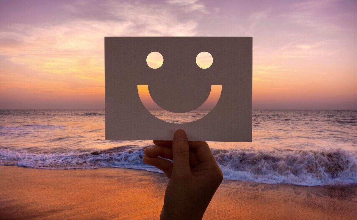 Happines cheerful perforated paper smiley face