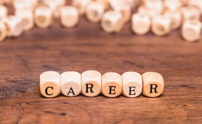 Concept of career made from wooden dices